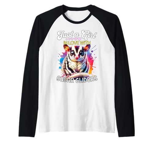 Sugar Glider Girl Mädchen Liebt Gleitbeutler Raglan Sugar Glider Girl Mädchen Liebt Gleitbeutler Raglan von Ich Liebe Kurzkopfgleitbeutler Designs Für Damen
