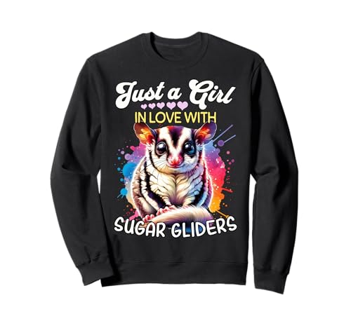 Sugar Glider Girl Mädchen Liebt Gleitbeutler Sweatshirt Sugar Glider Girl Mädchen Liebt Gleitbeutler Sweatshirt von Ich Liebe Kurzkopfgleitbeutler Designs Für Damen