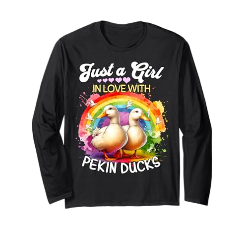 Pekin Duck Girl Mädchen Liebt Pekingente Langarmshirt Pekin Duck Girl Mädchen Liebt Pekingente Langarmshirt von Ich Liebe Pekingente Designs Für Damen