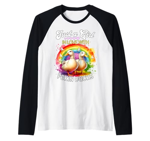 Pekin Duck Girl Mädchen Liebt Pekingente Raglan Pekin Duck Girl Mädchen Liebt Pekingente Raglan von Ich Liebe Pekingente Designs Für Damen