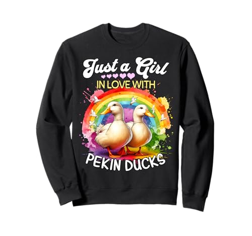 Pekin Duck Girl Mädchen Liebt Pekingente Sweatshirt von Ich Liebe Pekingente Designs Für Damen