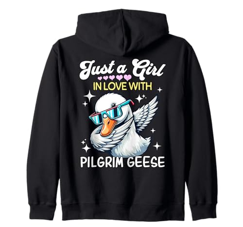 Pilgrim Goose Girl Mädchen Liebt Pilgrim Gans Kapuzenjacke von Ich Liebe Pilgrim Gans Designs Für Damen