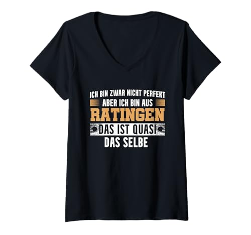 Damen Ratinger Ratingerin Ich Bin Aus Ratingen T-Shirt mit V-Ausschnitt von Ich Liebe Ratingen