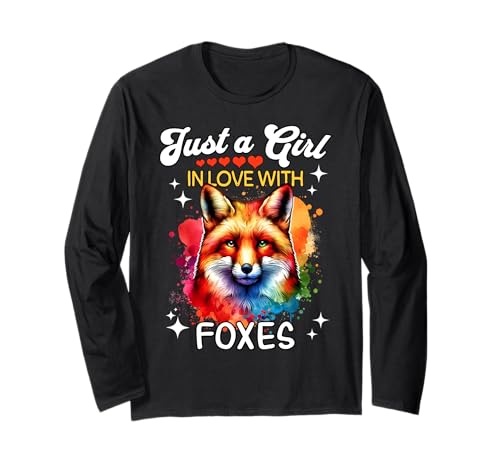 Fox Girl Mädchen Liebt Rotfuchs Fuchs Langarmshirt Fox Girl Mädchen Liebt Rotfuchs Fuchs Langarmshirt von Ich Liebe Rotfuchs Fuchs Designs Für Damen