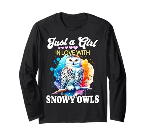 Snowy Owl Girl Mädchen Liebt Schnee Eule Schneeeule Langarmshirt von Ich Liebe Schnee Eule Schneeeule Designs Für Damen