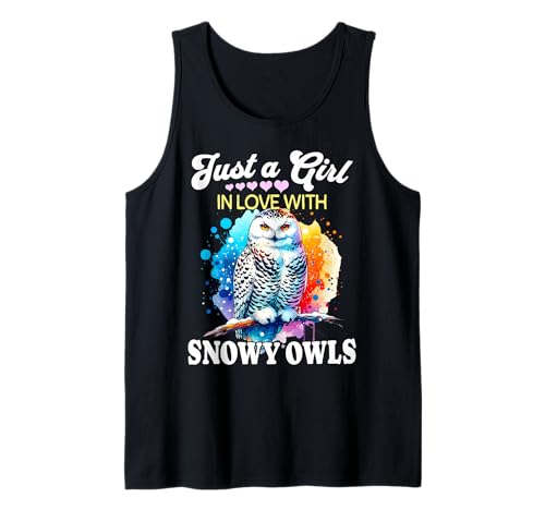 Snowy Owl Girl Mädchen Liebt Schnee Eule Schneeeule Tank Top von Ich Liebe Schnee Eule Schneeeule Designs Für Damen