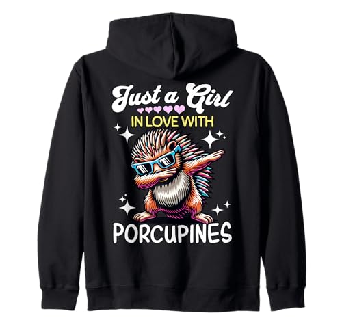 Porcupine Girl Mädchen Liebt Stachelschwein Kapuzenjacke Porcupine Girl Mädchen Liebt Stachelschwein Kapuzenjacke von Ich Liebe Stachelschwein Designs Für Damen