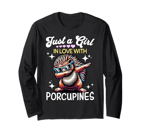 Porcupine Girl Mädchen Liebt Stachelschwein Langarmshirt Porcupine Girl Mädchen Liebt Stachelschwein Langarmshirt von Ich Liebe Stachelschwein Designs Für Damen