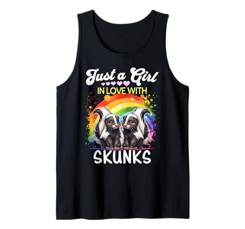 Skunk Girl Mädchen Liebt Stinktier Tank Top Skunk Girl Mädchen Liebt Stinktier Tank Top von Ich Liebe Stinktier Designs Für Damen