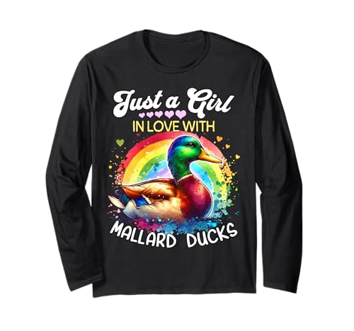 Mallard Duck Girl Mädchen Liebt Stockente Langarmshirt Mallard Duck Girl Mädchen Liebt Stockente Langarmshirt von Ich Liebe Stockente Designs Für Damen