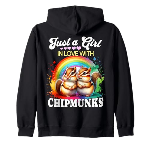 Chipmunk Girl Mädchen Liebt Streifenhörnchen Kapuzenjacke Chipmunk Girl Mädchen Liebt Streifenhörnchen Kapuzenjacke von Ich Liebe Streifenhörnchen Designs Für Damen