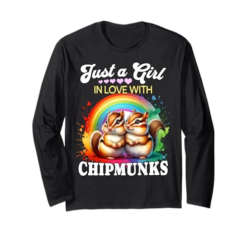 Chipmunk Girl Mädchen Liebt Streifenhörnchen Langarmshirt Chipmunk Girl Mädchen Liebt Streifenhörnchen Langarmshirt von Ich Liebe Streifenhörnchen Designs Für Damen