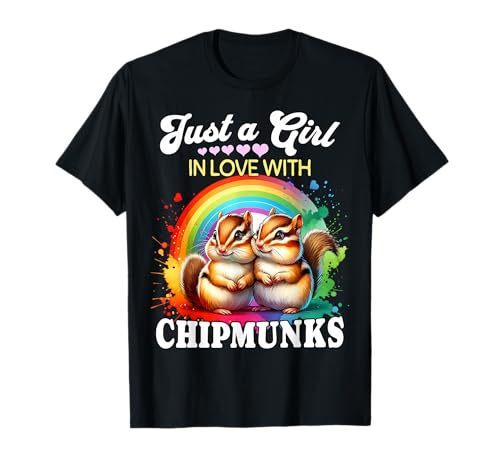 Chipmunk Girl Mädchen Liebt Streifenhörnchen T-Shirt Chipmunk Girl Mädchen Liebt Streifenhörnchen T-Shirt von Ich Liebe Streifenhörnchen Designs Für Damen