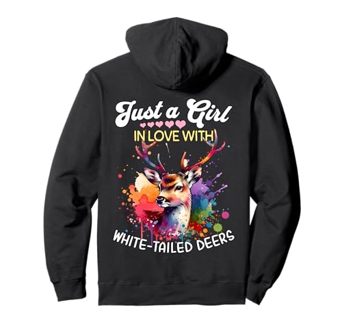 Hirsch White-Tailed Deer Girl Mädchen Liebt Weisswedelhirsch Pullover Hoodie Hirsch White-Tailed Deer Girl Mädchen Liebt Weisswedelhirsch Pullover Hoodie von Ich Liebe Weisswedelhirsch Designs Für Damen
