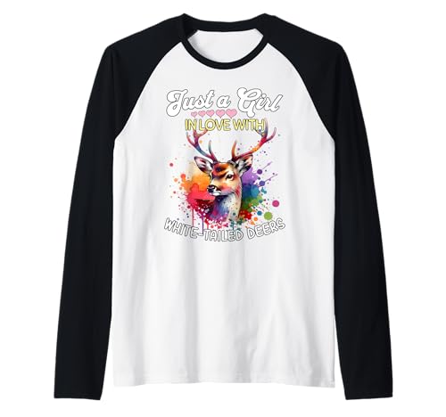 Hirsch White-Tailed Deer Girl Mädchen Liebt Weisswedelhirsch Raglan Hirsch White-Tailed Deer Girl Mädchen Liebt Weisswedelhirsch Raglan von Ich Liebe Weisswedelhirsch Designs Für Damen