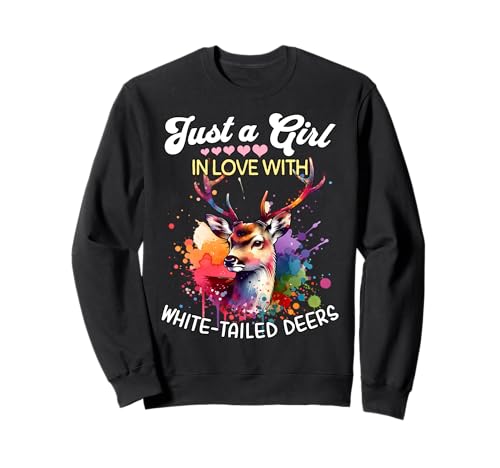 Hirsch White-Tailed Deer Girl Mädchen Liebt Weisswedelhirsch Sweatshirt Hirsch White-Tailed Deer Girl Mädchen Liebt Weisswedelhirsch Sweatshirt von Ich Liebe Weisswedelhirsch Designs Für Damen