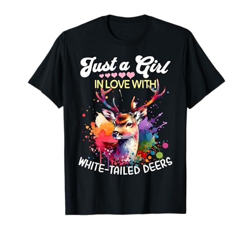 Hirsch White-Tailed Deer Girl Mädchen Liebt Weisswedelhirsch T-Shirt Hirsch White-Tailed Deer Girl Mädchen Liebt Weisswedelhirsch T-Shirt von Ich Liebe Weisswedelhirsch Designs Für Damen