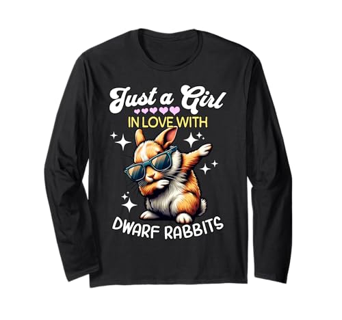 Dwarf Rabbit Girl Mädchen Liebt Zwergkaninchen Langarmshirt von Ich Liebe Zwergkaninchen Designs Für Damen