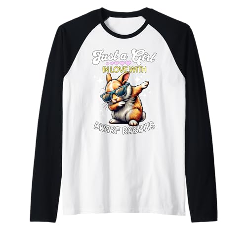 Dwarf Rabbit Girl Mädchen Liebt Zwergkaninchen Raglan von Ich Liebe Zwergkaninchen Designs Für Damen