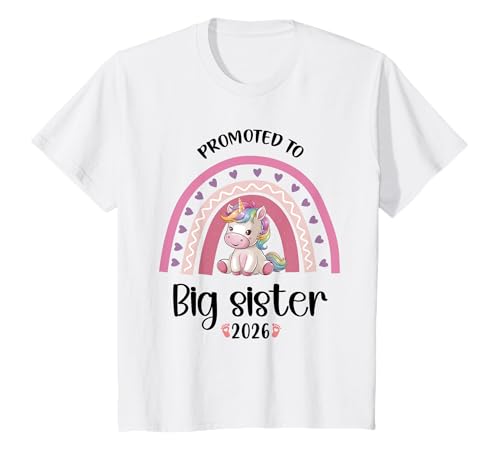 Kinder Große Schwester 2026 Promoted To Big Sister 2026 T-Shirt von Ich Werde Große Schwester 2026