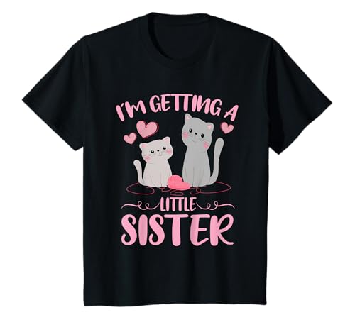 Kinder Baby Sister Reveal I'm Getting A Little Sister Cute Cats T-Shirt Kinder Baby Sister Reveal I'm Getting A Little Sister Cute Cats T-Shirt von Im Having A Little Sister Shirts Announcement Gift