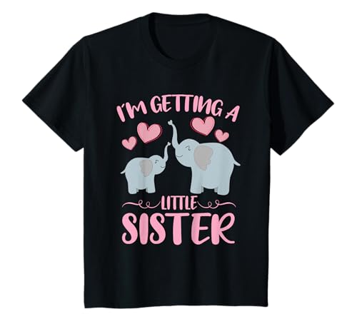Kinder Baby Sister Reveal I'm Getting A Little Sister Cute Elephant T-Shirt Kinder Baby Sister Reveal I'm Getting A Little Sister Cute Elephant T-Shirt von Im Having A Little Sister Shirts Announcement Gift