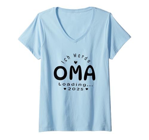 Damen Ich werde eine Oma 2025 Ich werde die beste Oma der Welt 2025 T-Shirt mit V-Ausschnitt von Ich Werde Oma 2025 Bald Oma 2025 loading