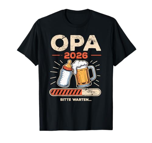 Herren Opa 2026 Schwangerschaft Verkünden Opa 2026 Loading T-Shirt von Oma Opa Schwangerschaft Verkünden