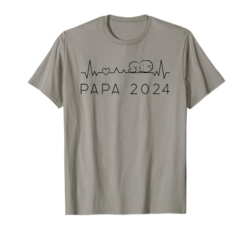 Papa 2024 Herzschlag Baby Ankündigung Für Werdende Väter T-Shirt Papa 2024 Herzschlag Baby Ankündigung Für Werdende Väter T-Shirt von Ich Werde Papa 2024 Herzschlag Für Werdenden Vater