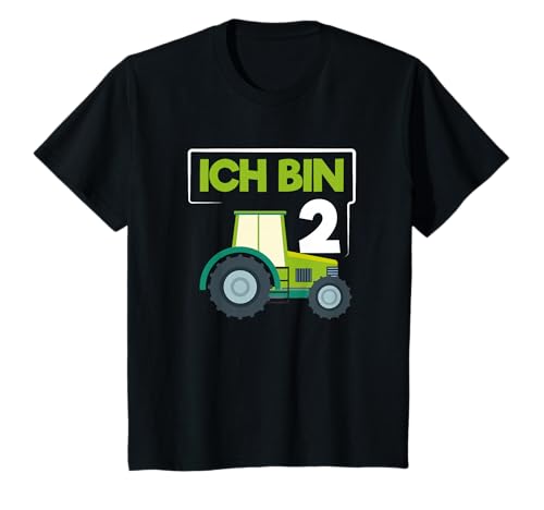 Kinder Traktor 2 Jahre Mädchen Jungen 2. Geburtstag Trecker T-Shirt von Ich bin 2 Tshirt Junge & Ich bin 2 Shirt Mädchen
