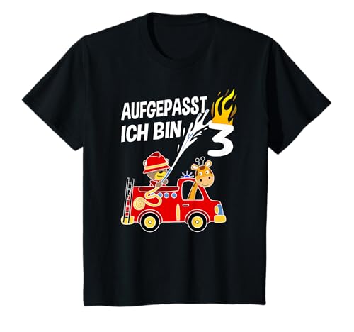 Kinder 3. Geburtstag Junge Feuerwehr Feuerwehrauto ich bin 3 Jahre T-Shirt Kinder 3. Geburtstag Junge Feuerwehr Feuerwehrauto ich bin 3 Jahre T-Shirt von Ich bin 3 Jahre 3. Geburtstag Feuerwehr Shirt