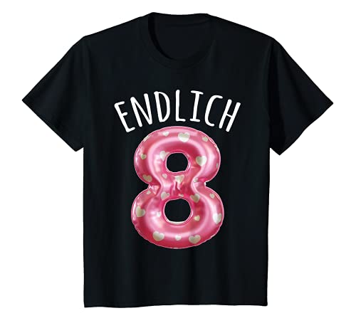 Kinder Endlich 8 Lustig Geburtstag Spruch Luftballon mit Herz T-Shirt Kinder Endlich 8 Lustig Geburtstag Spruch Luftballon mit Herz T-Shirt von Ich bin 8 Jahre Alt Feier Design Idee
