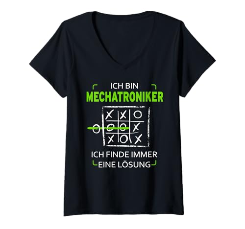Damen Ich Bin Mechatroniker DREI Gewinnt Mechaniker KFZ T-Shirt mit V-Ausschnitt von Ich bin Mechatroniker T-Shirts