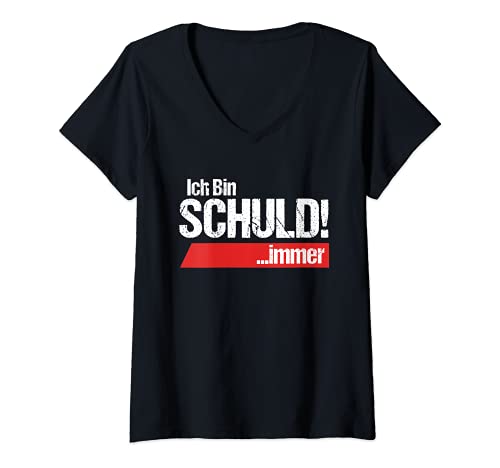 Damen Ich bin Schuld immer Pessimist dicke Schrift T-Shirt mit V-Ausschnitt Damen Ich bin Schuld immer Pessimist dicke Schrift T-Shirt mit V-Ausschnitt von Ich bin Schuld Lust