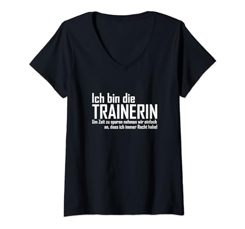 Damen Ich bin die Trainerin T-Shirt mit V-Ausschnitt Damen Ich bin die Trainerin T-Shirt mit V-Ausschnitt von Ich bin die Trainerin
