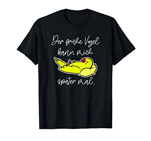 Der frühe Vogel kann mich später mal - Papagei auf Kissen T-Shirt von Ich bin nicht faul Ich bin im Energiesparmodus