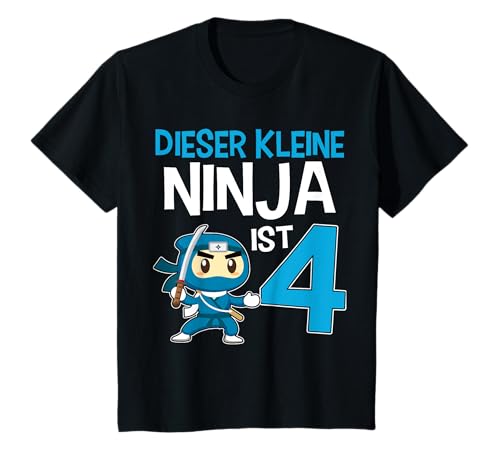 Kinder Ninja 4. Geburtstag - Dieser kleine Ninja ist 4 T-Shirt von Ich bin schon 4 Jahre Ninja Geburtstag Party