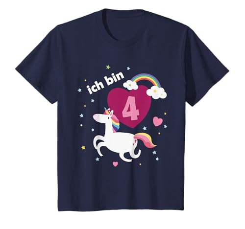 Vierter Geburtstag 4 Mädchen Vier Jahre Einhorn Regenbogen T-Shirt von Ich bin schon 4 Jahre Vierter Geburtstag Einhorn