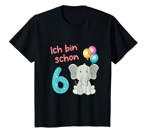 Kinder Ich bin schon 6 Jahre Geburtstag Elefant T-Shirt von Ich bin schon 6 Jahre Geburtstag Elefant