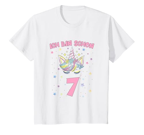 Ich bin schon 7 Jahre Einhorn Geburtstag Mädchen T-Shirt von Ich bin schon 7 Jahre Einhorn Geburtstag Mädchen