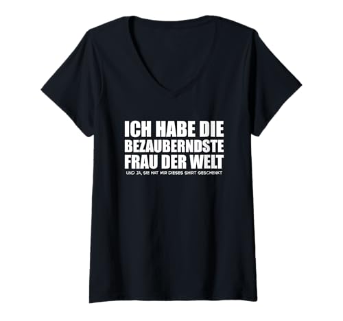 Damen Ich Habe die bezauberndste Frau der Welt T-Shirt mit V-Ausschnitt Damen Ich Habe die bezauberndste Frau der Welt T-Shirt mit V-Ausschnitt von Ich habe die tollste frau der Welt