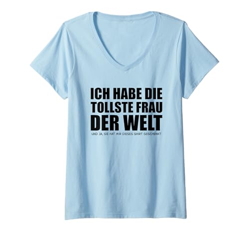 Damen Ich Habe die tollste Frau der Welt T-Shirt mit V-Ausschnitt Damen Ich Habe die tollste Frau der Welt T-Shirt mit V-Ausschnitt von Ich habe die tollste frau der Welt