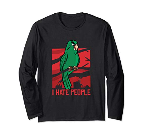 Ich hasse Menschen mit Papagei Design für Männer und Frauen Langarmshirt Ich hasse Menschen mit Papagei Design für Männer und Frauen Langarmshirt von Ich hasse Menschen und Papageien