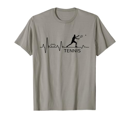 Tennis Tennisspieler Geschenk Herzschlag Herren Jungen T-Shirt von Ich liebe Tennis Tennisspieler Geschenke lustig