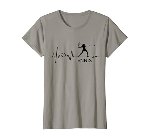 Tennis Tennisspielerin Geschenk Herzschlag Damen Mädchen T-Shirt von Ich liebe Tennis Tennisspielerin Geschenke lustig