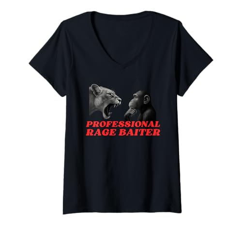 Damen Professioneller Wutköder zufällig T-Shirt mit V-Ausschnitt Damen Professioneller Wutköder zufällig T-Shirt mit V-Ausschnitt von Ich liebe Wutködermeme