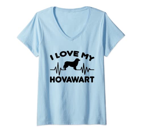 Damen Herzschlag Hovawart German Dog Pet Lovers I love my Hovawart T-Shirt mit V-Ausschnitt Damen Herzschlag Hovawart German Dog Pet Lovers I love my Hovawart T-Shirt mit V-Ausschnitt von Ich liebe meinen Hovawart Hund Geschenk Tee Co.