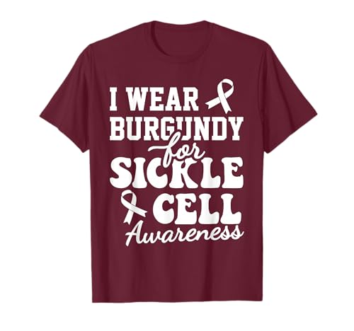 Kinder Ich trage Burgund für Sichelzellenanämie Bewusstsein T-Shirt von Ich trage Burgund Sinle Cell Awareness Month