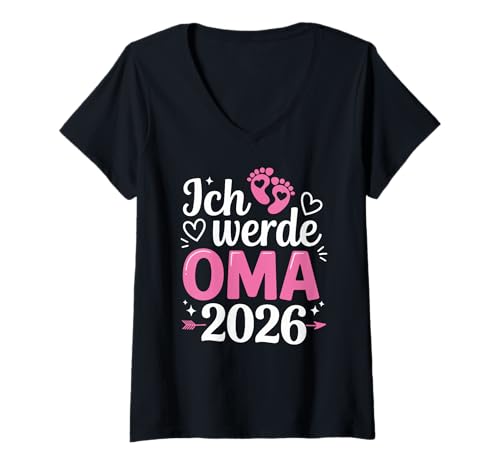 Damen Ich werde Oma 2026 T-Shirt mit V-Ausschnitt Damen Ich werde Oma 2026 T-Shirt mit V-Ausschnitt von Ich werde Oma 2026 Shop