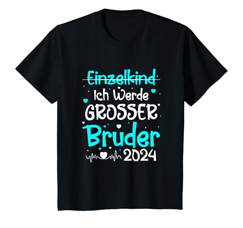 Kinder Bald Großer Bruder 2024 Junge Geschwistersohn Baby Herz T-Shirt von Ich werde grosser Bruder 2024 Geburt Geschenkidee